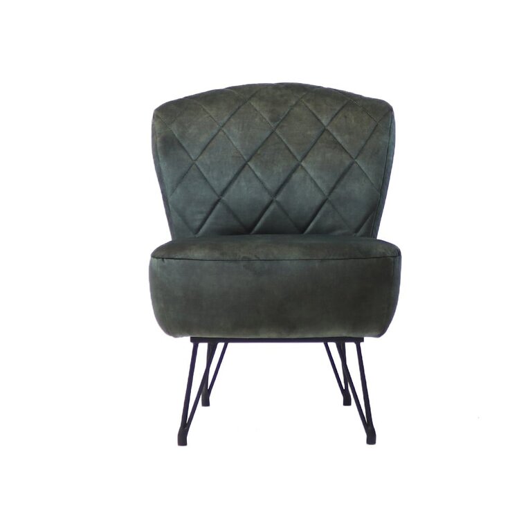 Fauteuil velours Else vert