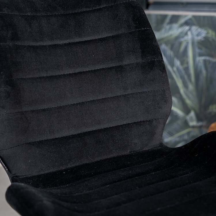 Chaise de salle à manger velours Toby noir