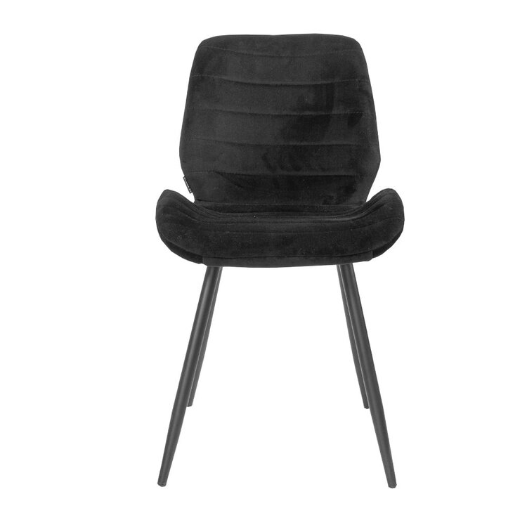 Chaise de salle à manger velours Toby noir