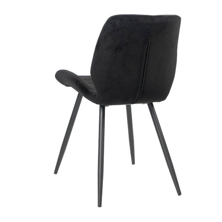 Chaise de salle à manger velours Toby noir