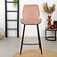 Tabouret de bar velours Toby rose 71 cm