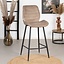 Tabouret de bar velours Toby taupe 71 cm
