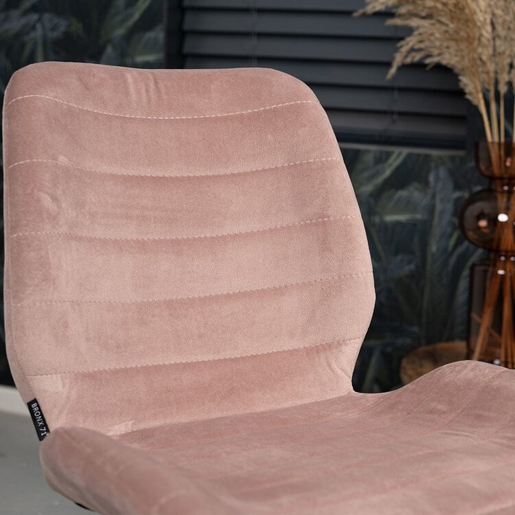 Chaise de salle à manger velours Toby rose