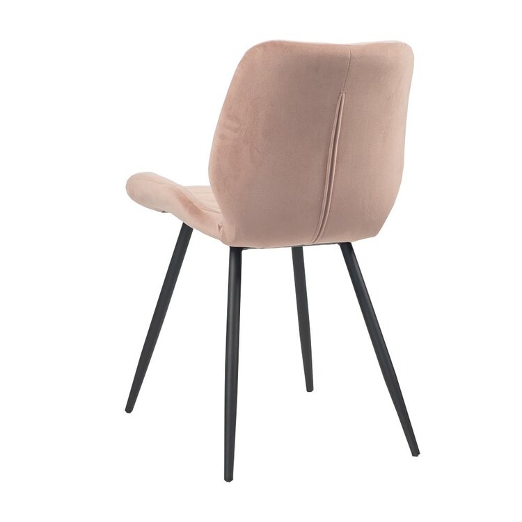Chaise de salle à manger velours Toby rose