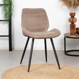 Chaise de salle à manger velours Toby taupe