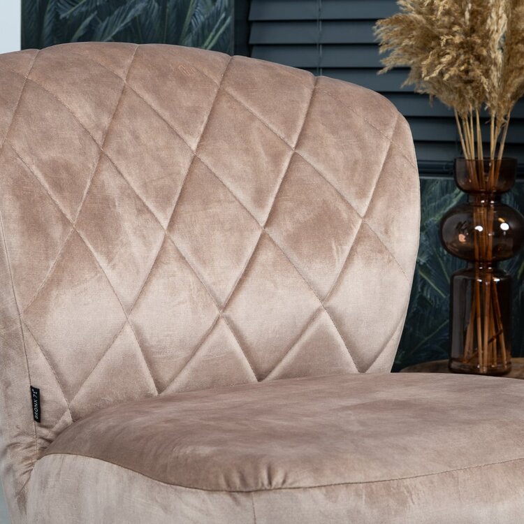 Fauteuil velours Else taupe