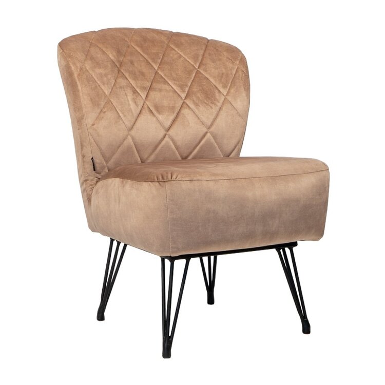 Fauteuil velours Else taupe