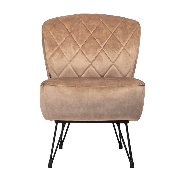 Fauteuil velours Else taupe