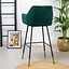 Tabouret de bar velours Fiona vert 65-78 cm
