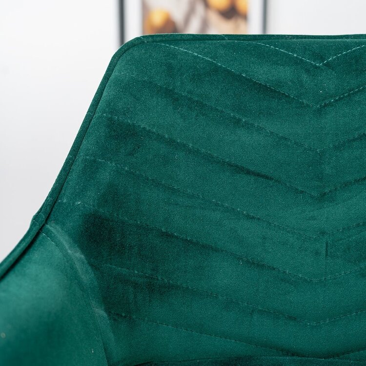 Tabouret de bar velours Fiona vert 65-78 cm