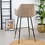 Tabouret de bar velours Fiona taupe 65-78 cm