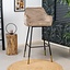 Tabouret de bar velours Fiona taupe 65-78 cm