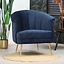 Fauteuil velours Amy bleu