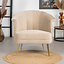 Fauteuil velours Amy champagne