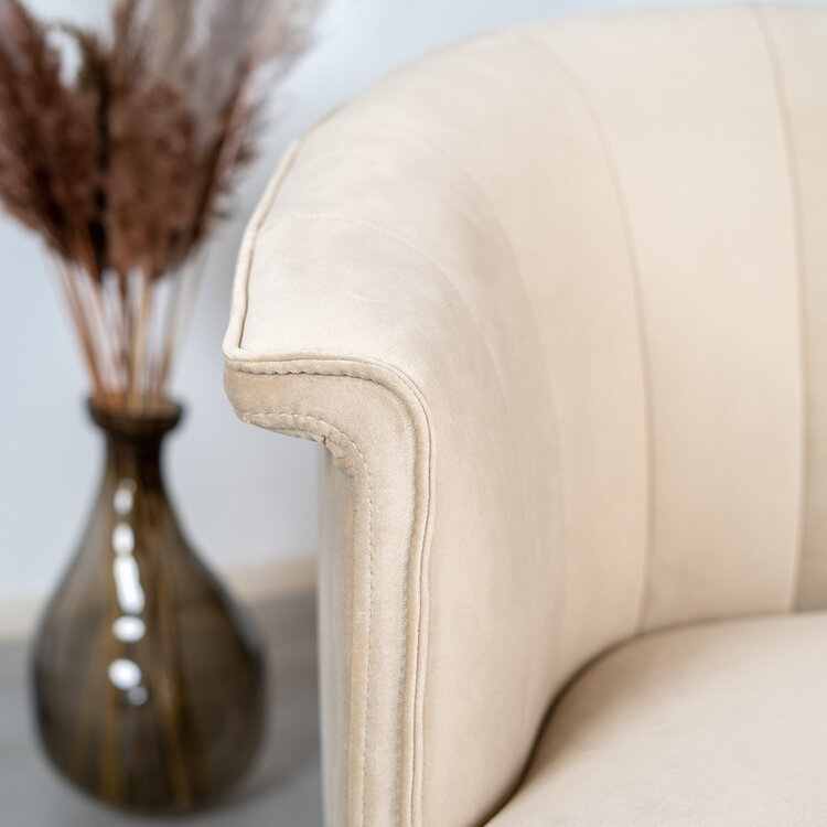 Fauteuil velours Amy champagne