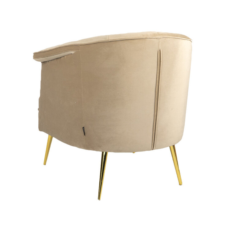Fauteuil velours Amy champagne