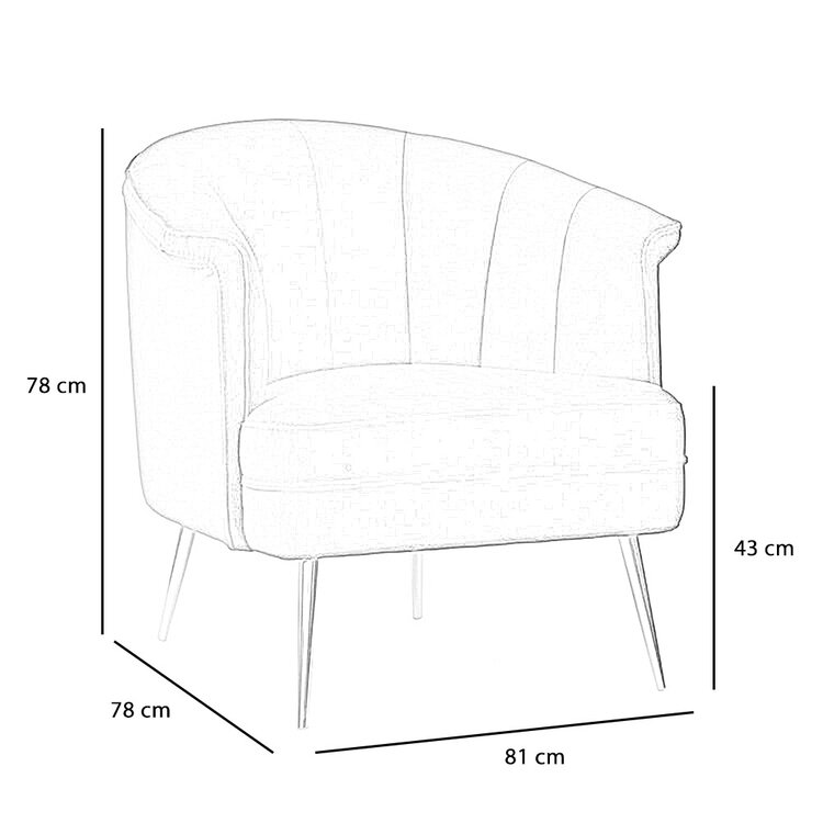 Fauteuil velours Amy champagne