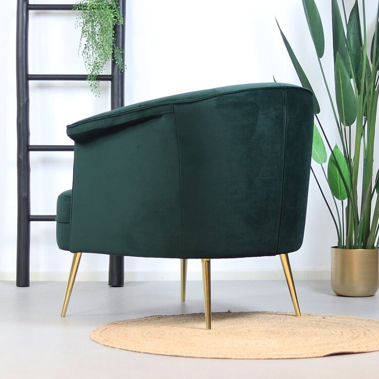 Fauteuil velours Amy vert