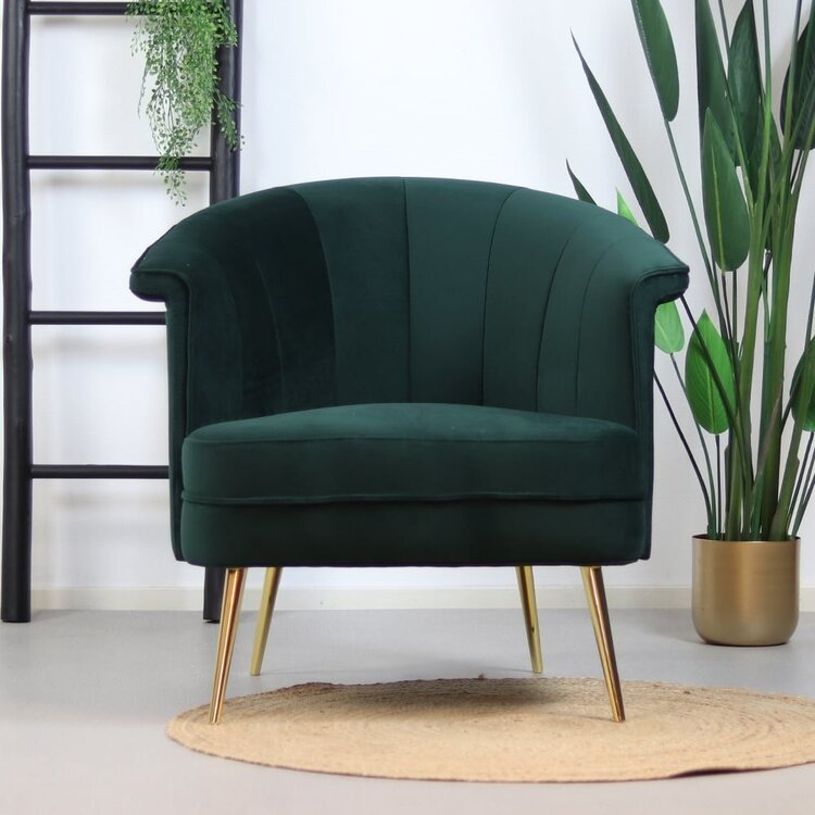 Fauteuil velours Amy vert
