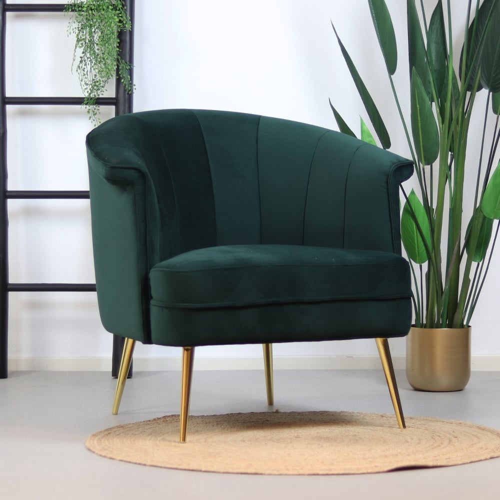 Fauteuil velours Amy vert