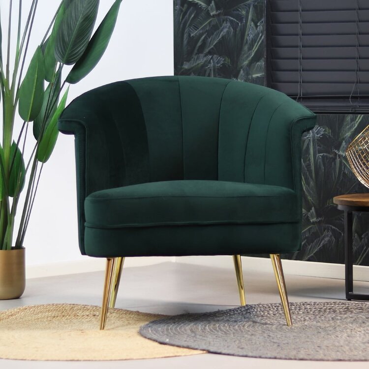 Fauteuil velours Amy vert