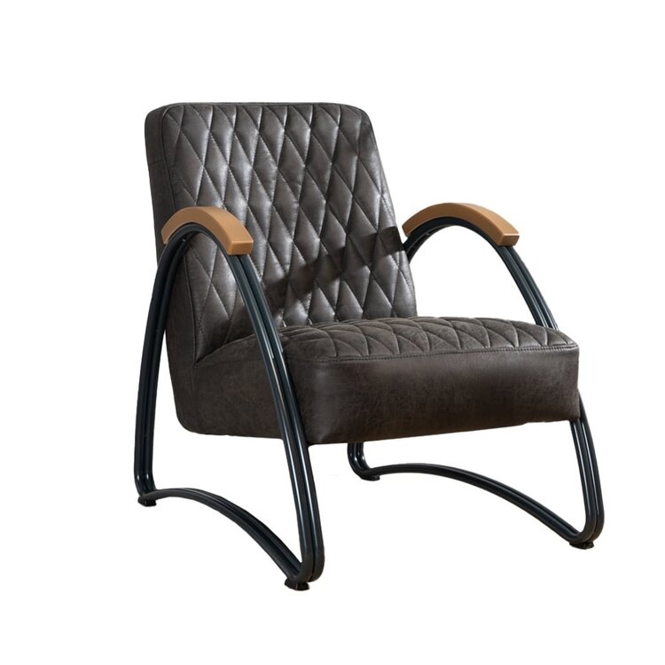 Fauteuil industriel Ivy éco-cuir anthracite