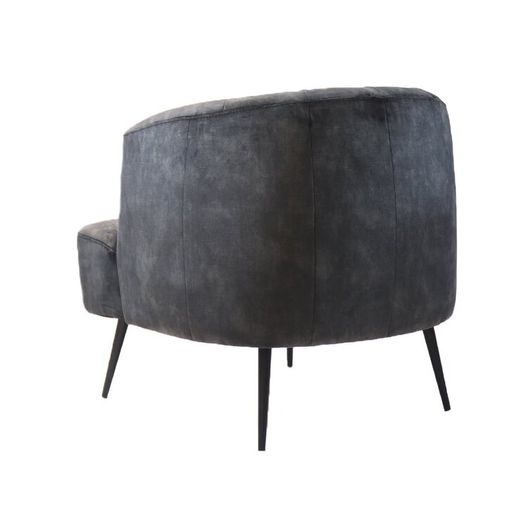 Fauteuil velours Billy anthracite