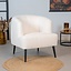 Fauteuil bouclette Teddy Nora blanc