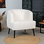 Fauteuil bouclette Teddy Nora blanc