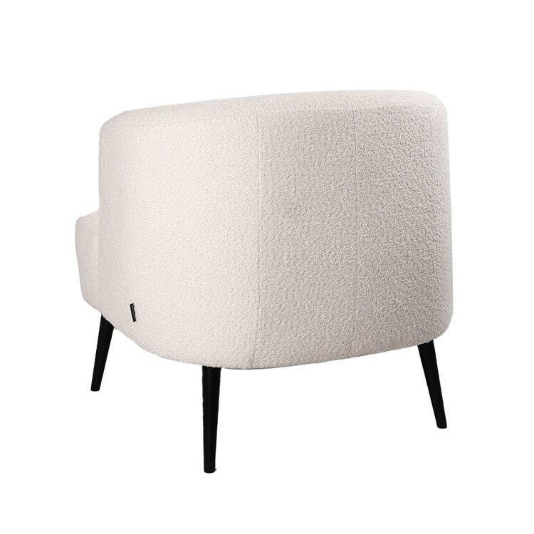 Fauteuil bouclette Teddy Nora blanc