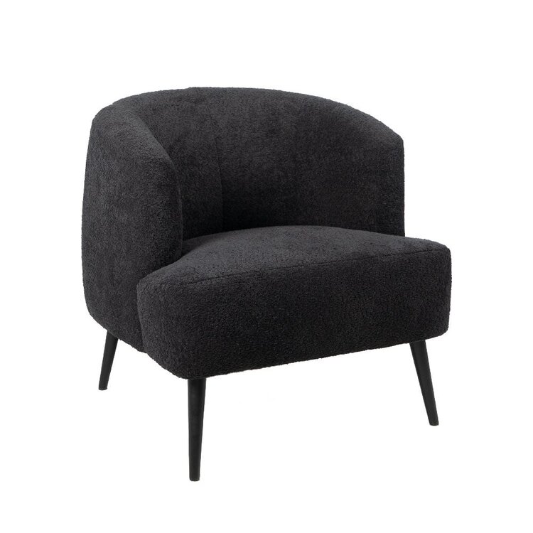 Fauteuil bouclette Teddy Nora noir