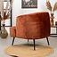 Fauteuil velours Billy cuivre