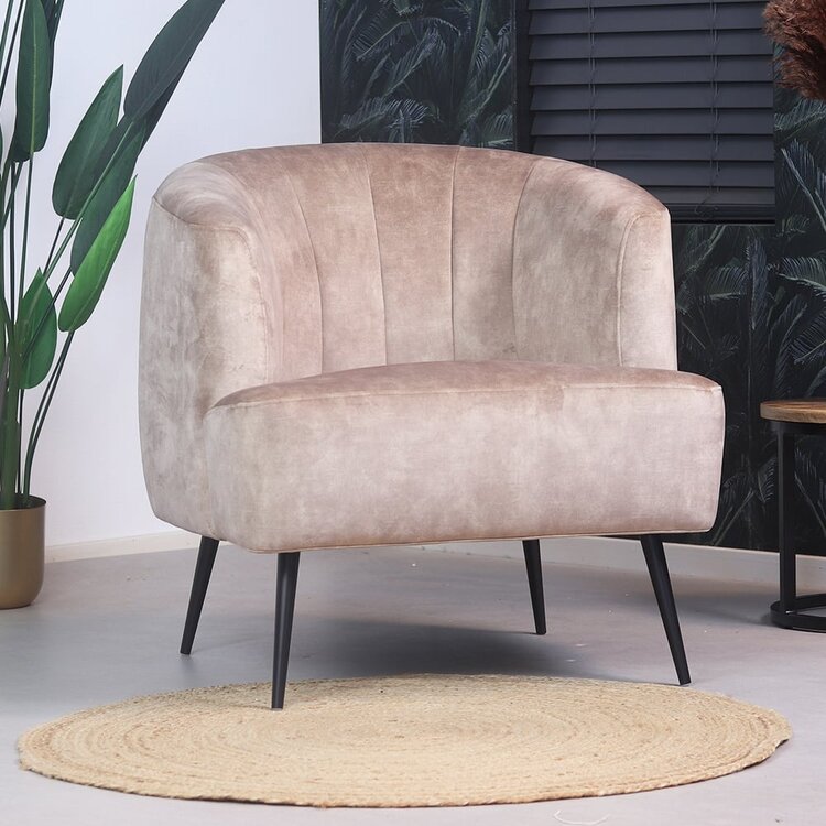 Fauteuil velours Billy taupe