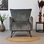 Fauteuil velours Mika gris