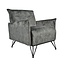Fauteuil velours Mika gris
