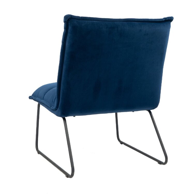 Fauteuil velours Malaga bleu