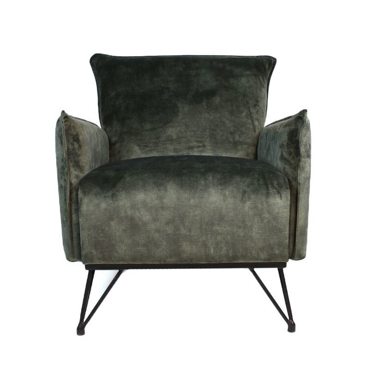 Fauteuil velours Mika vert