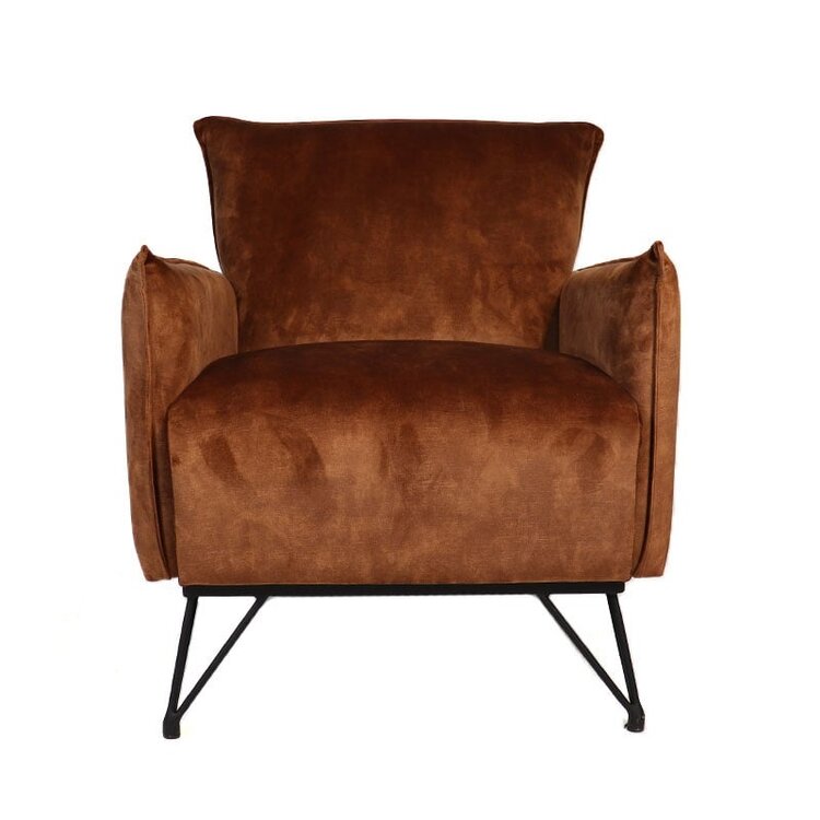 Fauteuil velours Mika cuivre