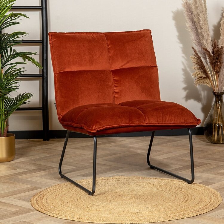 Fauteuil velours Malaga cuivre