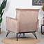 Fauteuil velours Mika taupe