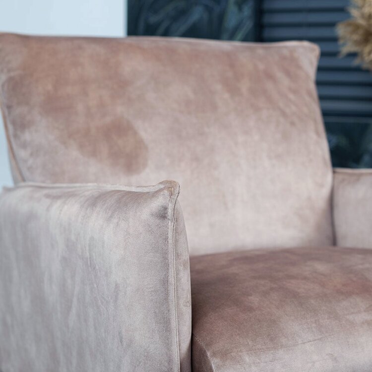 Fauteuil velours Mika taupe