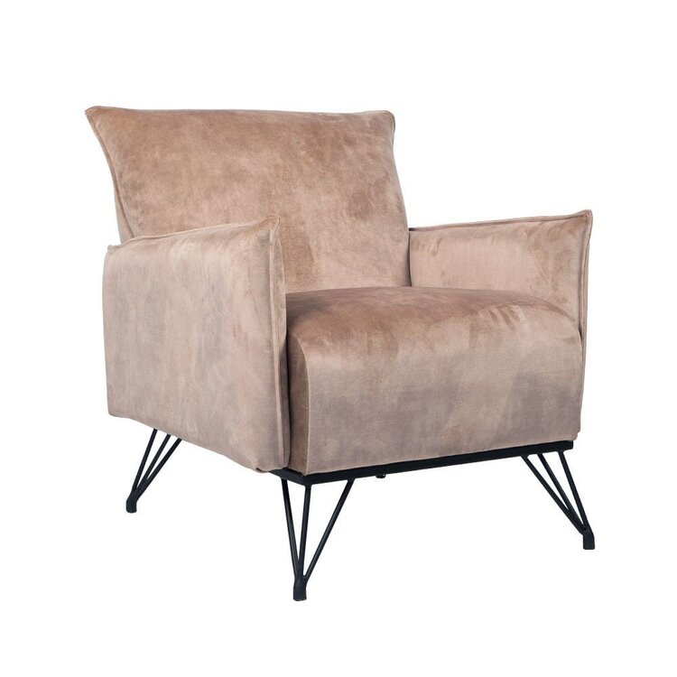 Fauteuil velours Mika taupe
