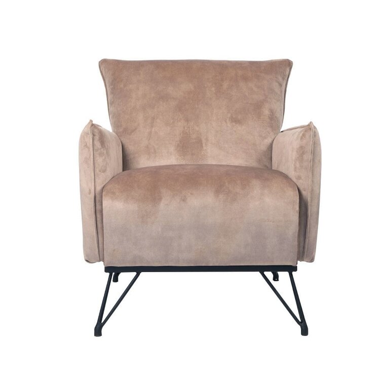 Fauteuil velours Mika taupe