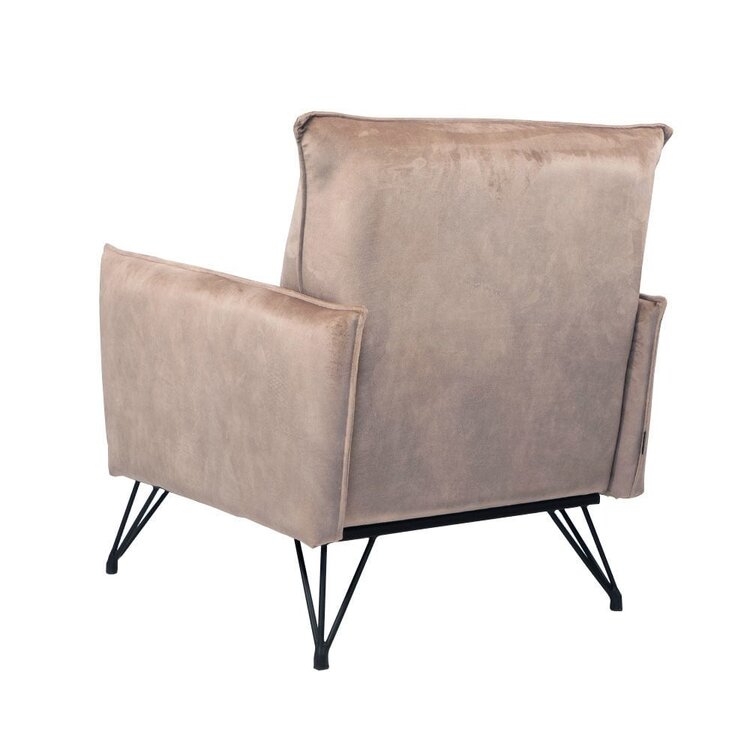 Fauteuil velours Mika taupe