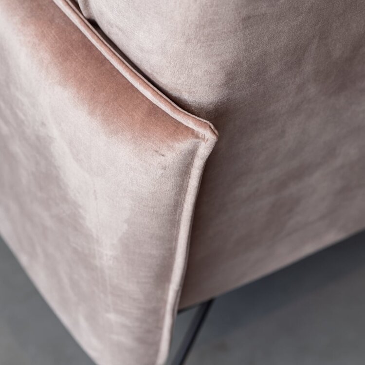 Fauteuil velours Mika taupe