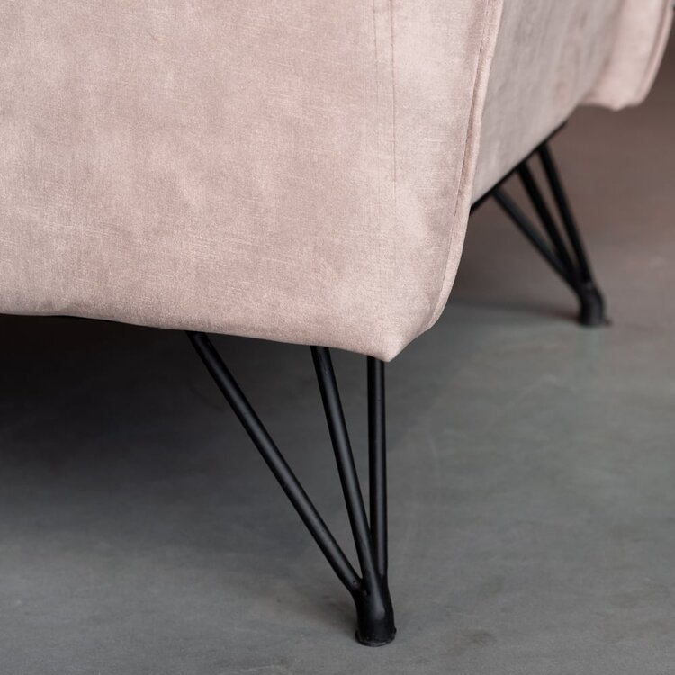 Fauteuil velours Mika taupe