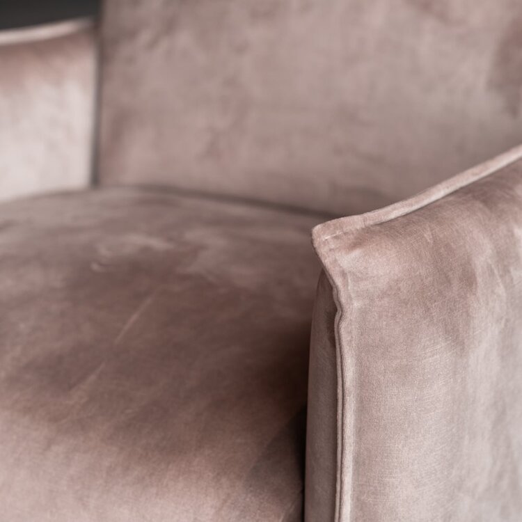 Fauteuil velours Mika taupe
