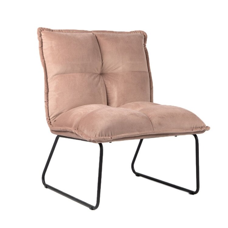 Fauteuil velours Malaga rose