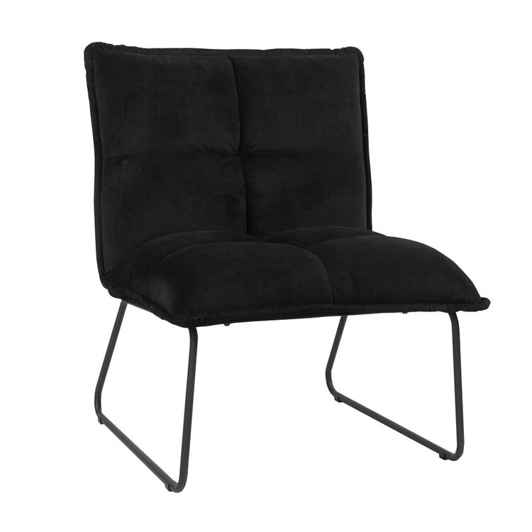 Fauteuil velours Malaga noir