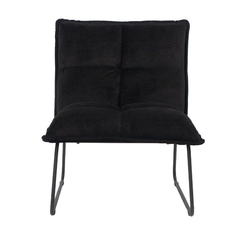 Fauteuil velours Malaga noir